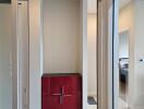 Hallway with red cabinet