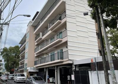 Exterior view of a multi-story apartment building