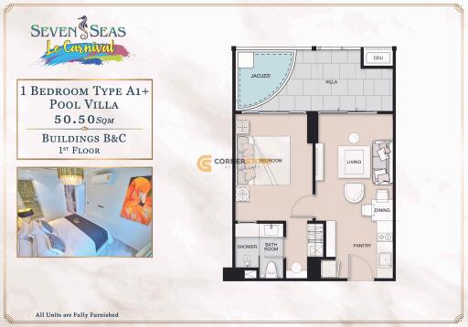 1 Bedroom Condo in Seven Seas Le Carnival Jomtien Beach Jomtien