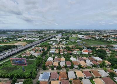 Aerial view of neighborhood