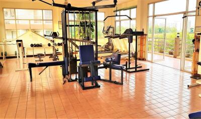 Spacious fitness center with modern equipment