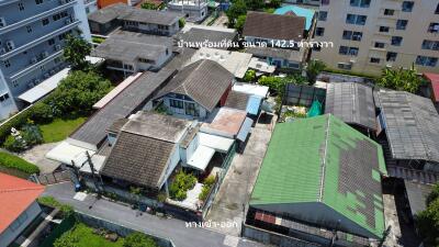 Aerial view of residential buildings