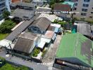 Aerial view of residential buildings