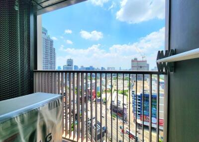 High-rise balcony with city view