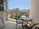 Balcony view with outdoor furniture