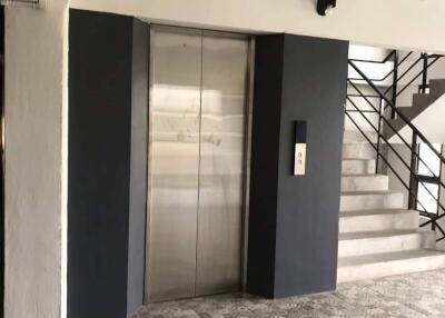 Elevator and staircase in a building