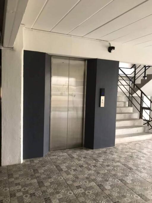 Elevator and staircase in a building