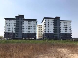 Exterior view of modern multi-story apartment buildings