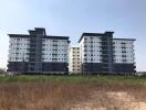 Exterior view of modern multi-story apartment buildings