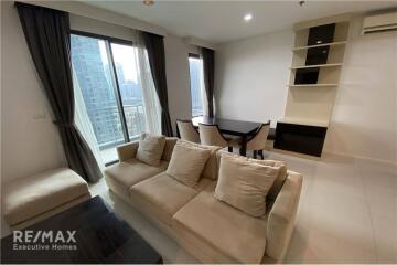 Modern 2 Beds Condo with High Floor View  For Rent at Villa Asoke  2 mins walk to MRT Phetchaburi