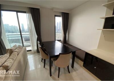 Modern 2 Beds Condo with High Floor View  For Rent at Villa Asoke  2 mins walk to MRT Phetchaburi