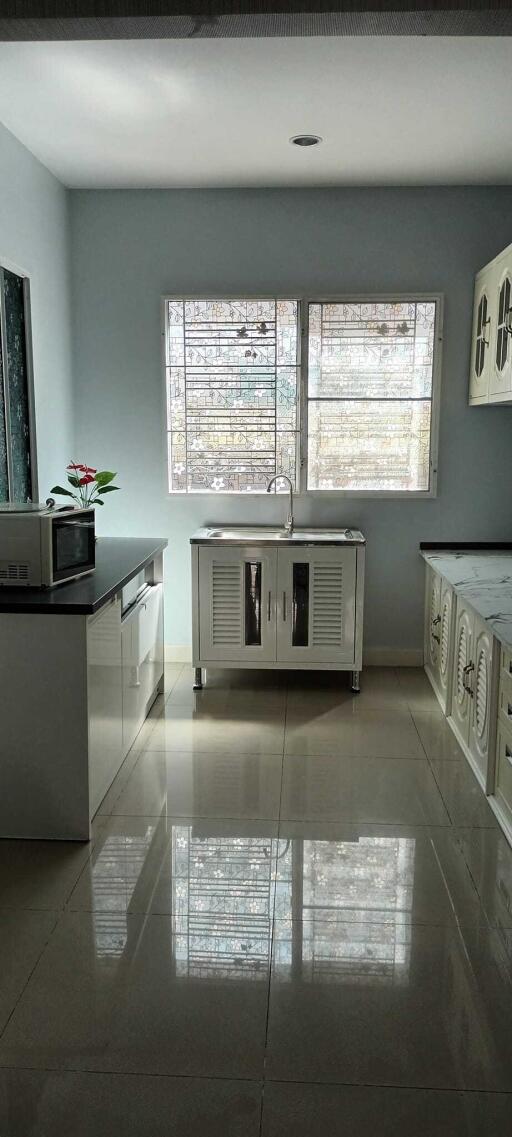 Modern kitchen with window lighting