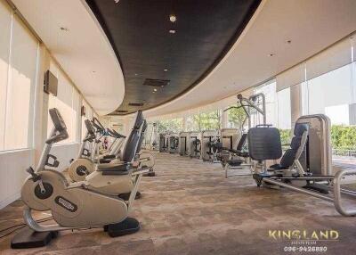 Well-equipped gym with modern fitness machines