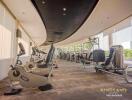 Well-equipped gym with modern fitness machines