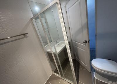 Modern bathroom with shower and toilet