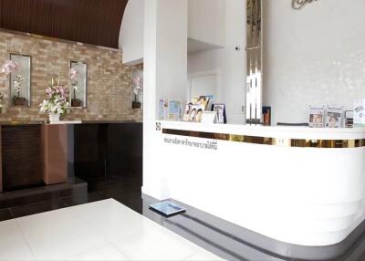 Reception area with a modern counter