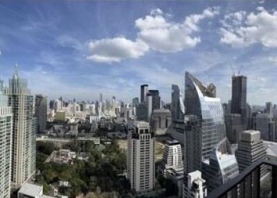 Panoramic city view from the balcony