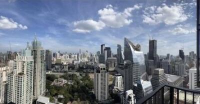 Panoramic city view from the balcony