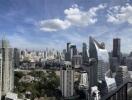 Panoramic city view from the balcony