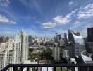 Cityscape view from high-rise balcony