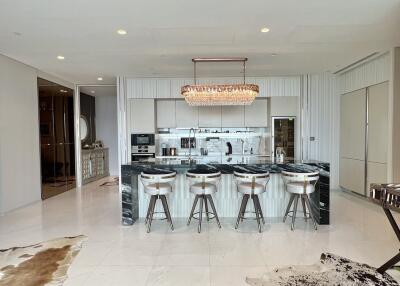 Modern kitchen with island and bar stools