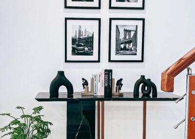 Stylish console table with modern decor