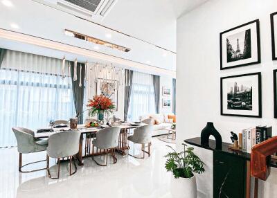 Modern living and dining area with contemporary decor