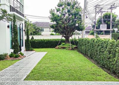 Well-maintained garden area with pathway