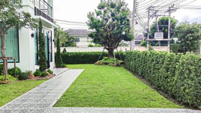 Well-maintained garden area with pathway