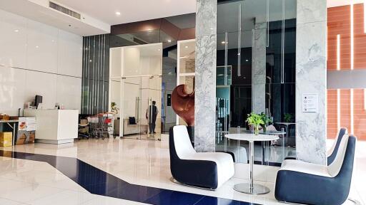 Modern lobby with seating area and contemporary decor