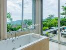 Luxurious bathroom with a view