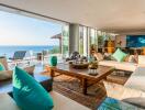 Spacious living room with ocean view