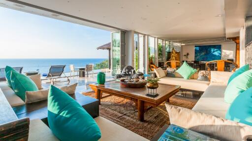 Spacious living room with ocean view