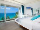 Spacious bedroom with ocean view