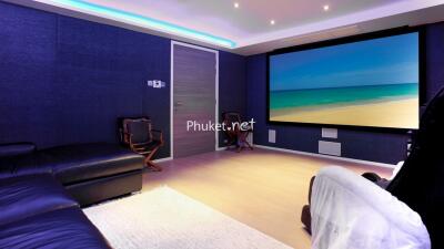 Media room with home theater setup