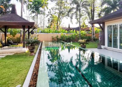 Luxurious villa with private pool and gazebo in a tropical setting