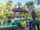 Beautiful garden with pool and gazebo