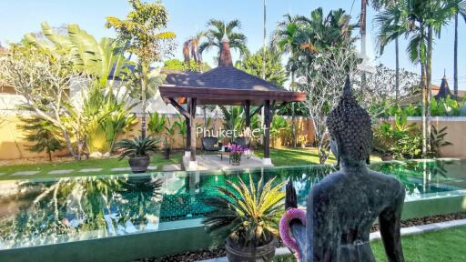 Beautiful garden with pool and gazebo