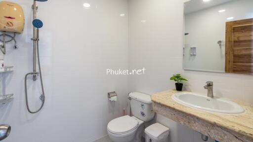 Modern bathroom with shower and sink