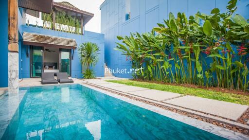 Modern outdoor area with pool