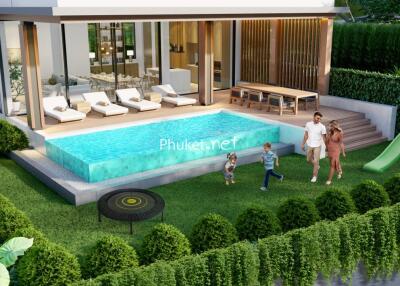 Modern house with pool and garden