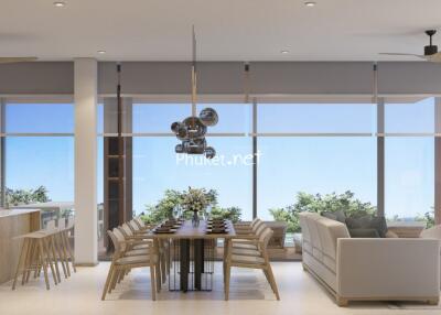 Modern Living and Dining Area with Panoramic Windows