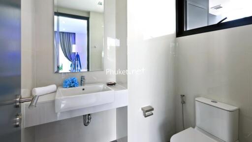 Modern bathroom with sink and toilet