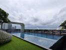 outdoor swimming pool with city view