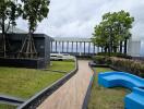 Rooftop garden with sitting area