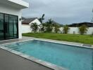 Backyard with pool view