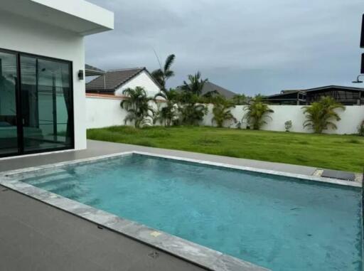 Backyard with pool view