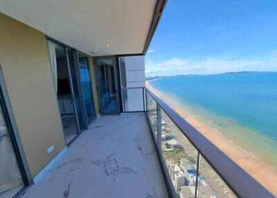 High-rise balcony with scenic ocean view