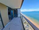 High-rise balcony with scenic ocean view