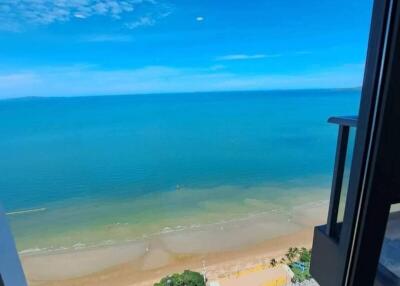 Stunning beachfront view from a high-rise balcony